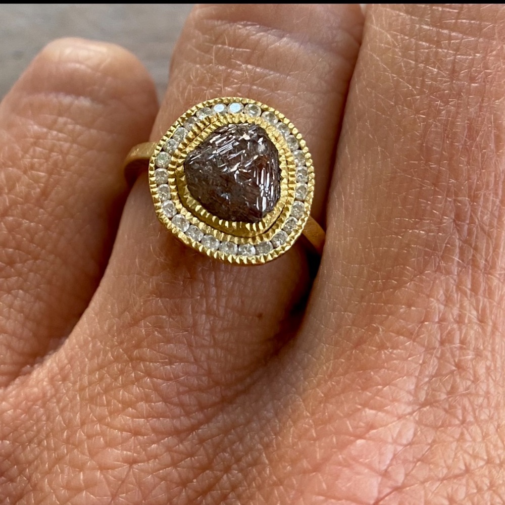 Todd Reed 18k Gold Rough Cut Diamond Ring